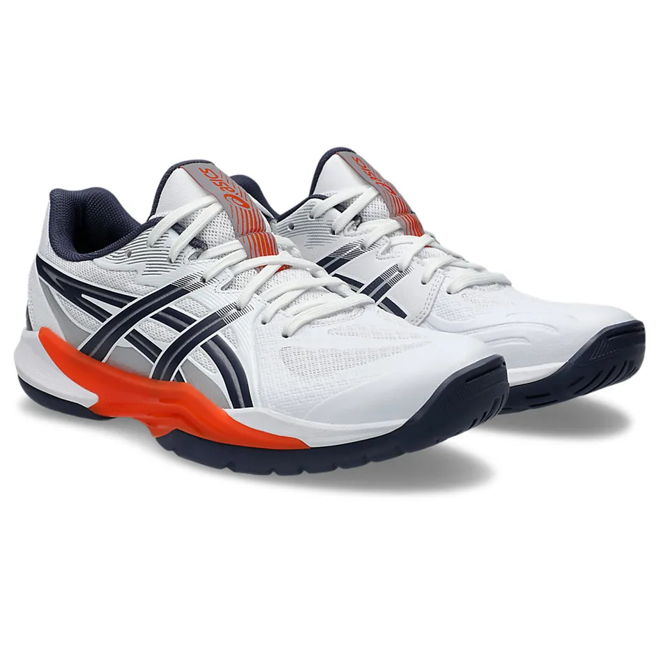 Best Asics Shoes For Heavy Runners Asics Powerbreak FF White & Nova Orange Men's Indoor Court Shoes