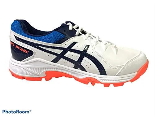 Asics Gel Dedicate 7 Tennis Shoe ASICS Unisex-Adult Gel-Peake White/Peacoat Leather Cricket Shoes-10 UK (1113A023)