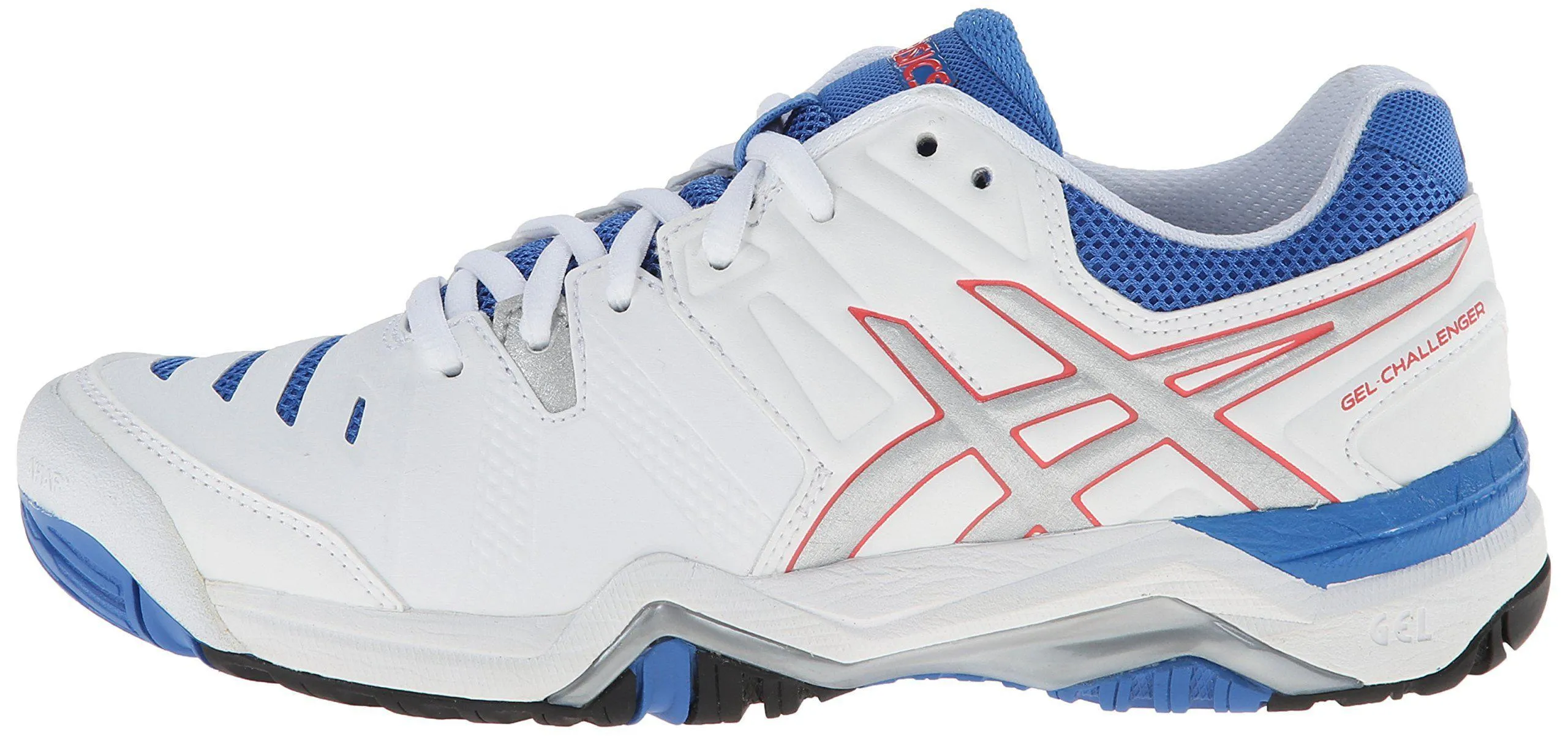 Asics Fifty Four Wrestling Shoes ASICS Women's Gel-Challenger 10 Tennis Shoe, White/Silver/Powder Blue,5 M US