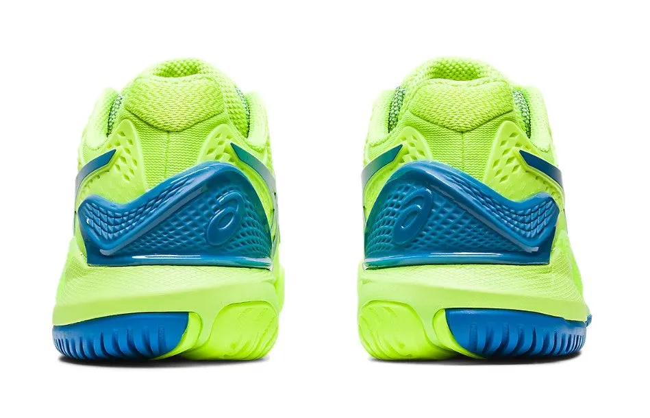 Asics Running Sneakers Shoes Asics Women's Gel-Resolution 9 Tennis Shoes In Hazard Green/Reborn Blue