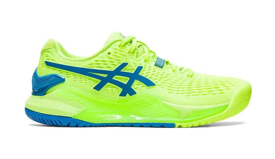 Asics Women's Gel-Resolution 9 Tennis Shoes In Hazard Green/Reborn Blue Running Shoes Asics Superblast