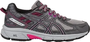 ASICS Women's Gel-Venture 6 Running-Shoes,Carbon/Black/Pink Peacock,12 D US Asics Shoe Warranty Usa