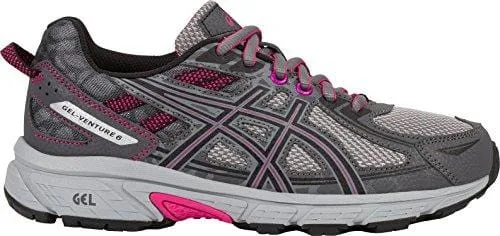Asic Gel-1130 Casual Shoes ASICS Women's Gel-Venture 6 Running-Shoes,Carbon/Black/Pink Peacock,12 D US
