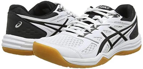 Asics Basketball Shoe ASICS Women's Upcourt 4 White/Black Indoor Court Shoes-7 UK (40.5 EU) (9 US) (1072A055)