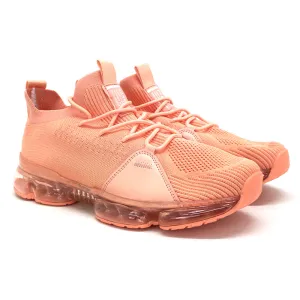 Spikeless Cross Country Running Shoes Women's Knitted Running Shoes,Peach