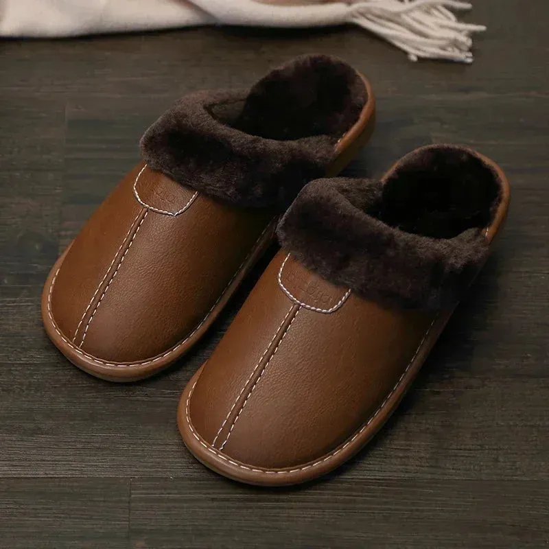 BACKWOODS | Men's Warm Leather Slippers Best Cushioned Slippers
