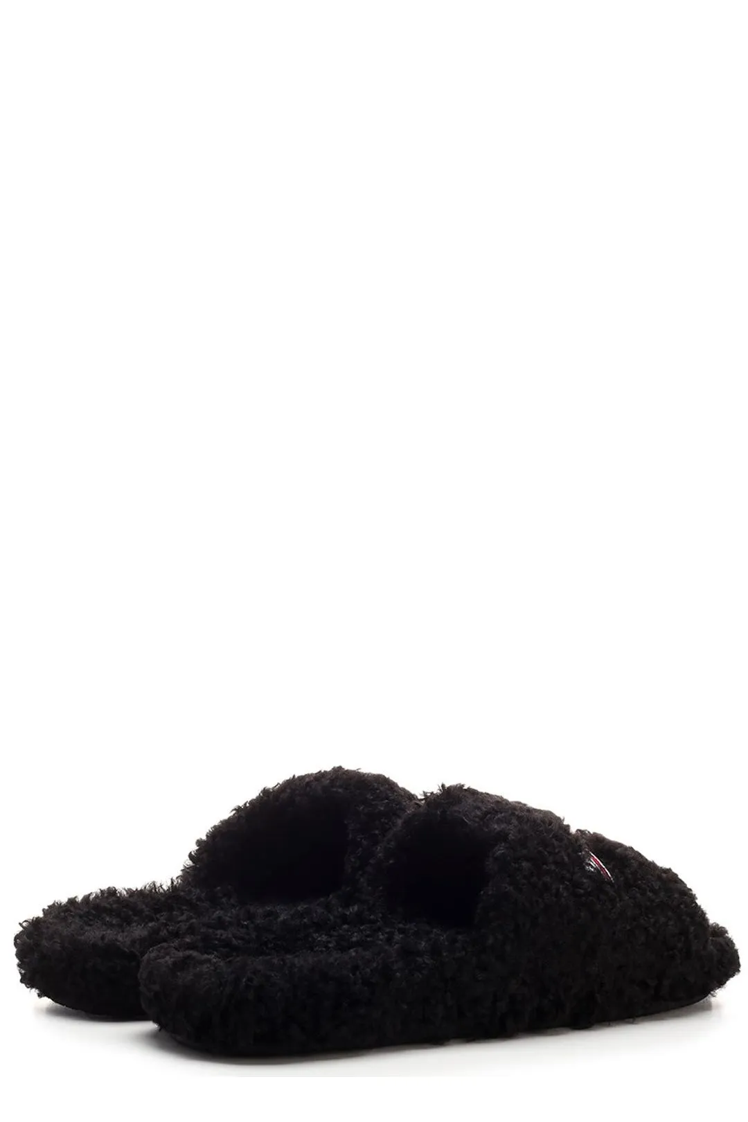 Bzees Sandals Balenciaga Logo Furry Slides