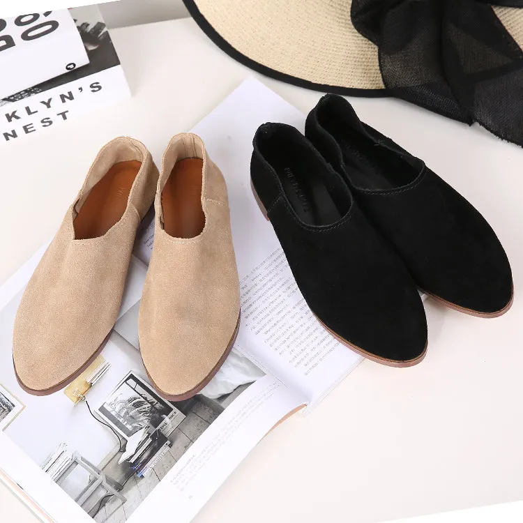 Ballet Flats Women Shoes Genuine Leather Large Size Tuxedo Loafers