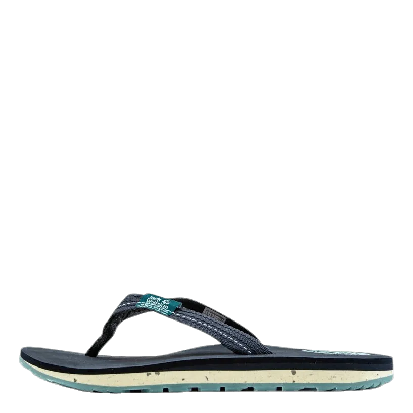 Designer Jelly Flip Flops Beachster Green/Grey