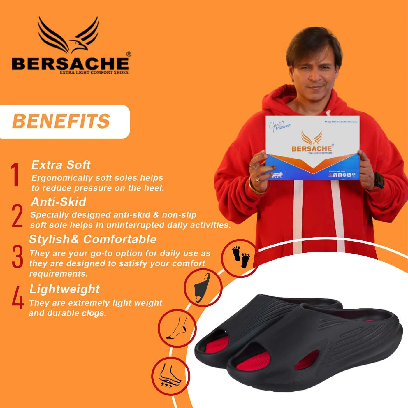 Ruby Slippers Pictures Bersache Extra Soft Classic Casual with  Regular wear with Ultra Soft & Flexibility Technology Clog's for Men's & Boy's (6147-Black)