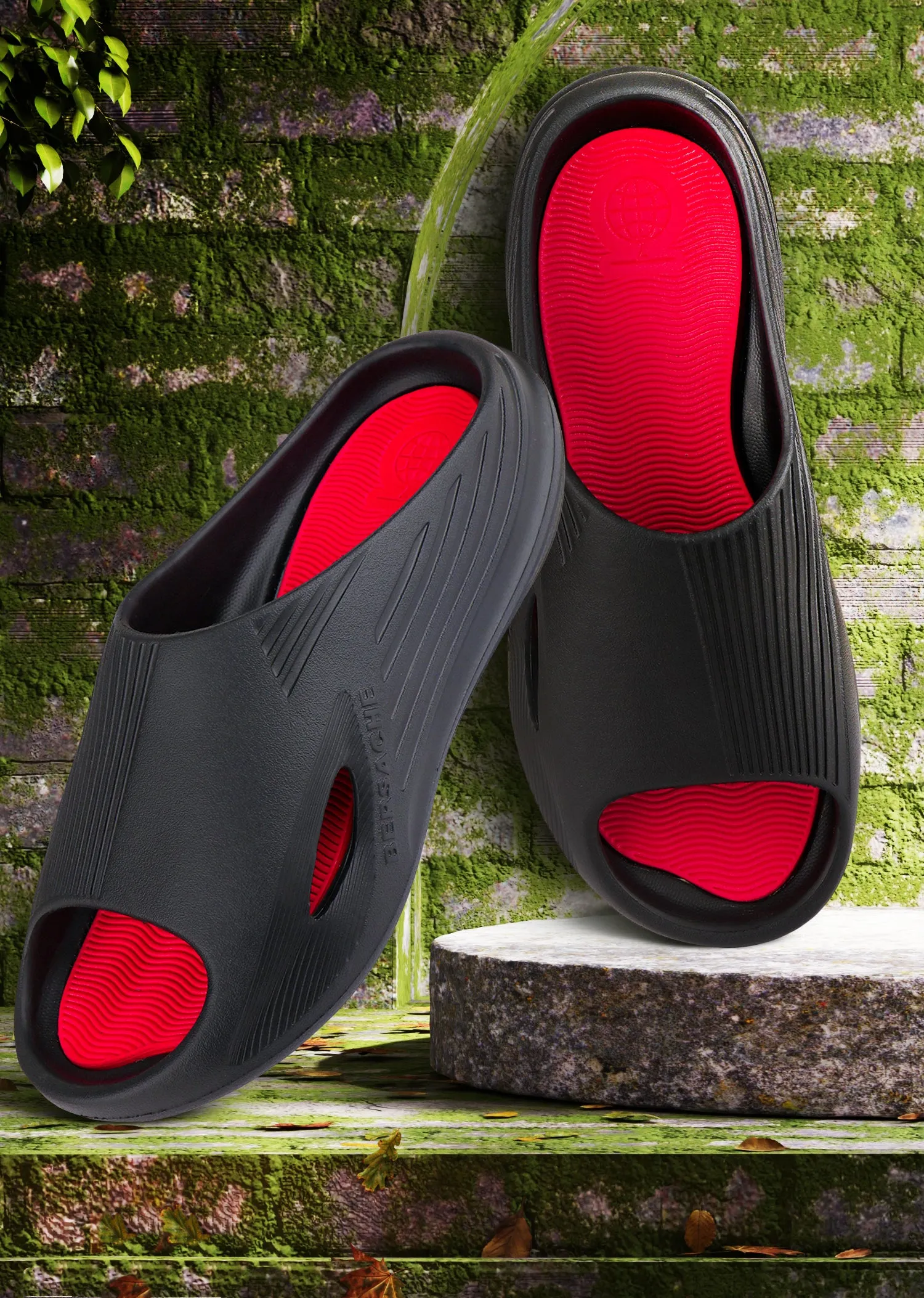 Bersache Extra Soft Classic Casual with  Regular wear with Ultra Soft & Flexibility Technology Clog's for Men's & Boy's (6147-Black) Matalan Slippers