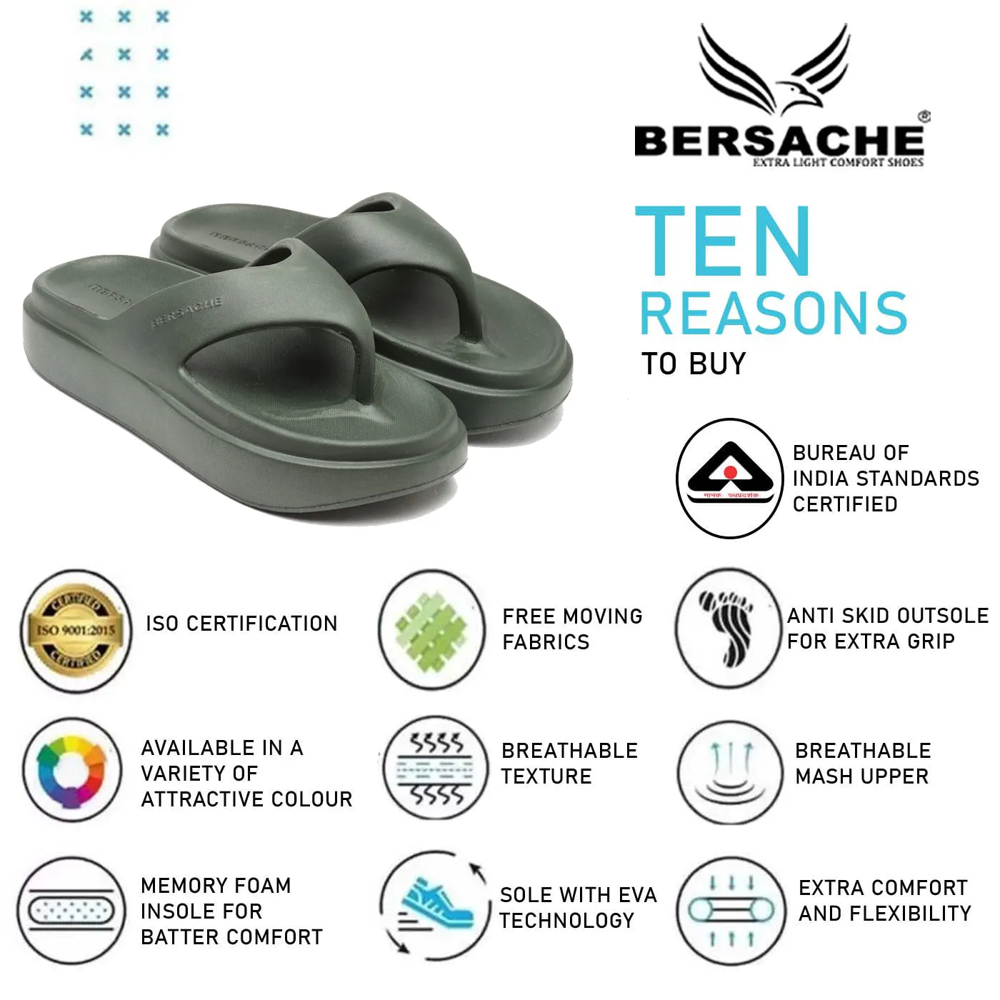 Bersache Extra Soft Classic Casual with  Regular wear with Ultra Soft & Flexibility Technology Clogs For women's/Girl's-(6111-Green) Rat Slippers