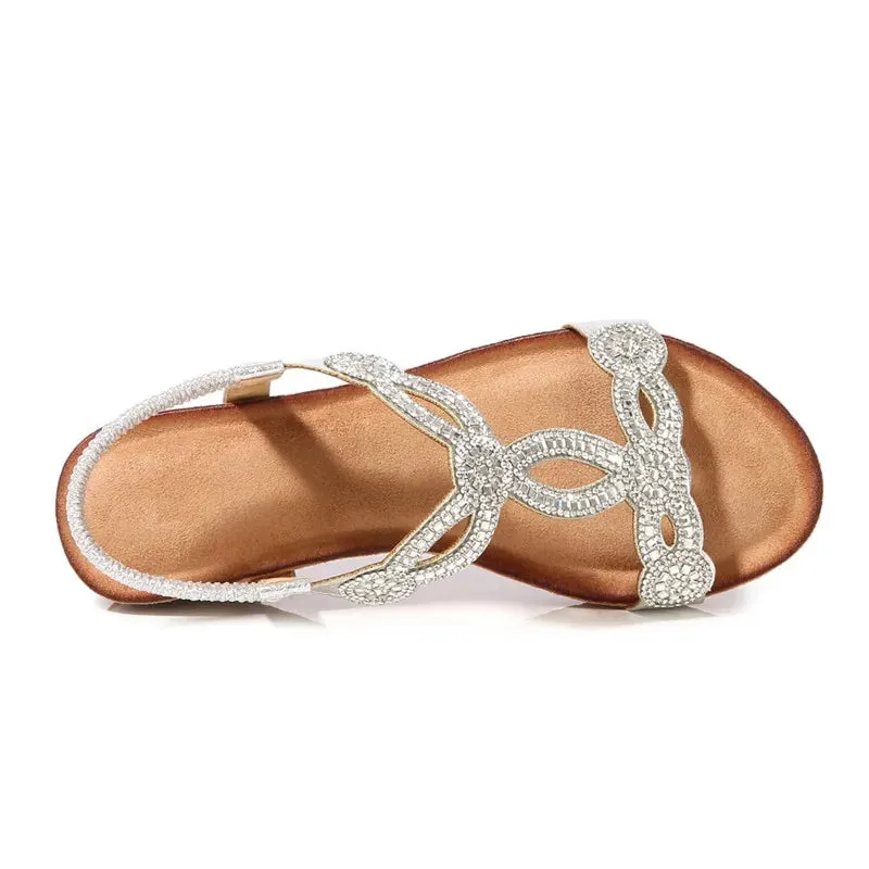 BEYARNE Women's Shoes Summer New Bohemia Wedge Women Sandals Rhinestone Woman Flip Flops Vintage Women Shoes BeachE627 Flip Flops Brighton