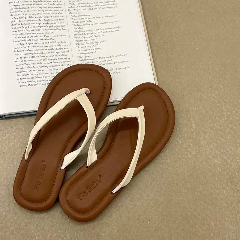 binfenxie  - 2024 Summer Clip Toe Women Slippes Fashion Elegant Soft Sole Flats Slides Shoes Ladies Casual Beach Flip Flops Sandalias New Design Flip Flops