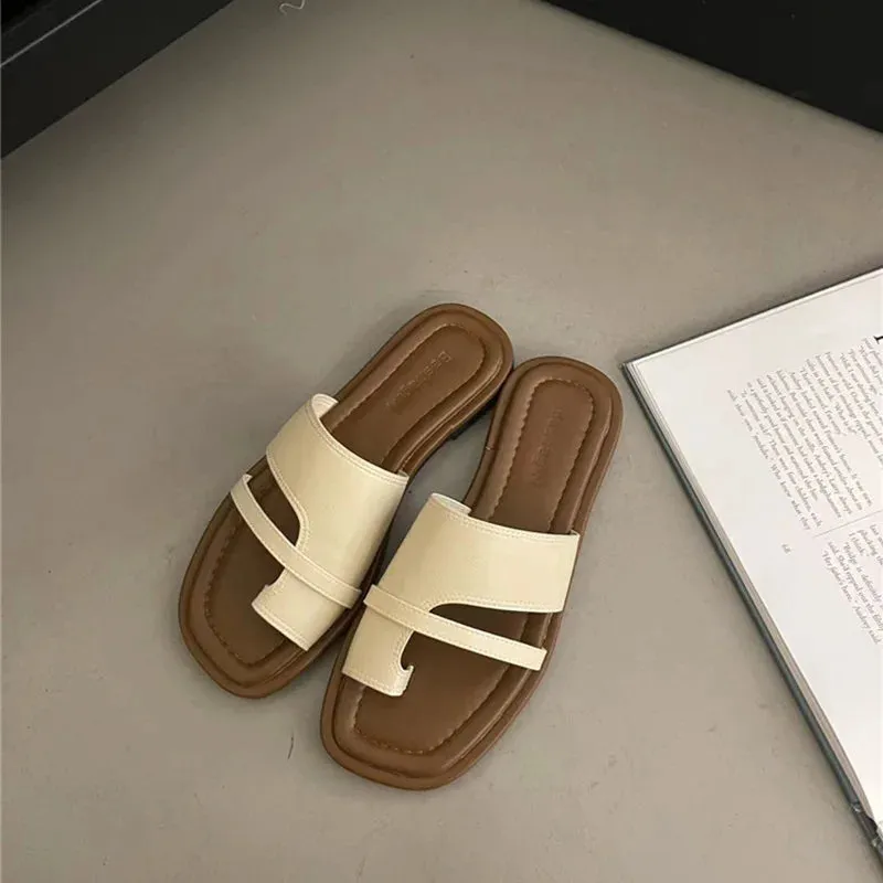 Skull Flip Flops binfenxie  - 2024 Summer Gladiator Women Slippes Fashion Elegant Clip Toe Flats Slides Shoes Ladies Casual Beach Flip Flops Sandalias