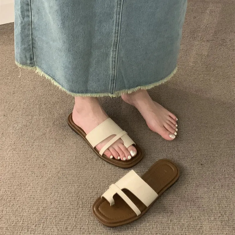 Diy Sandals From Flip Flops binfenxie  - 2024 Summer Gladiator Women Slippes Fashion Elegant Clip Toe Flats Slides Shoes Ladies Casual Beach Flip Flops Sandalias