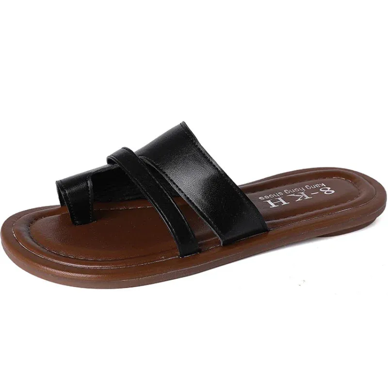 binfenxie  - 2024 Summer Gladiator Women Slippes Fashion Elegant Clip Toe Flats Slides Shoes Ladies Casual Beach Flip Flops Sandalias Retro 80s Flip Flops