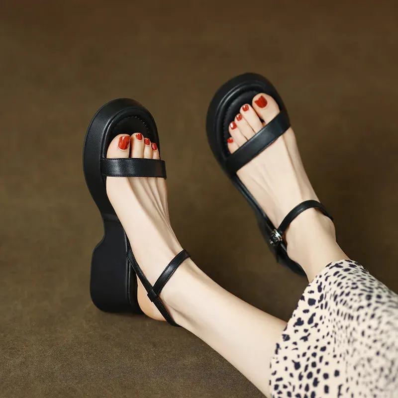 binfenxie Summer Gladiator Platform Women Sandals Fashion Elegant Soft Sole Commute Shoes Ladies Comfort Thick Bottom Beach Sandal Cowboy Sandals