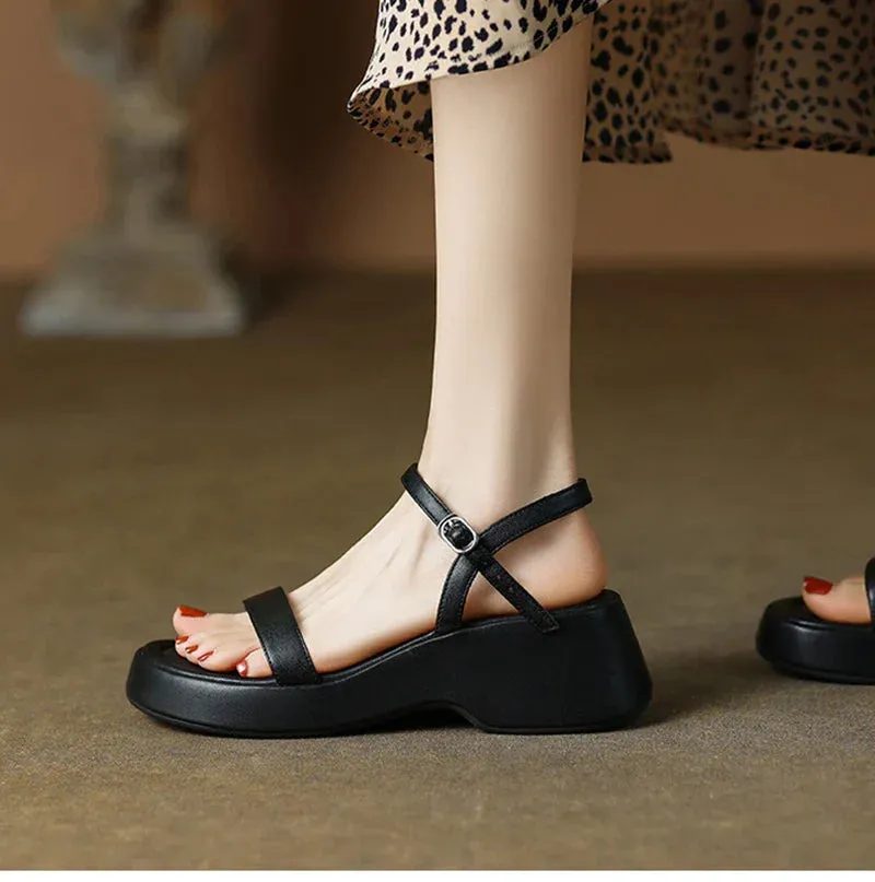 Reef Sandals binfenxie Summer Gladiator Platform Women Sandals Fashion Elegant Soft Sole Commute Shoes Ladies Comfort Thick Bottom Beach Sandal