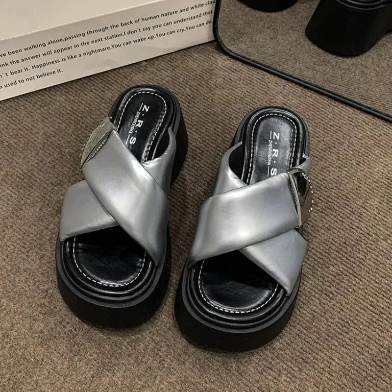 Meijer Flip Flops binfenxie  -  Thick Soled Slippers Sandals for Women Summer Casual Flip Flops New Clip on Beach Sandales Shoes Black White Slides Femme