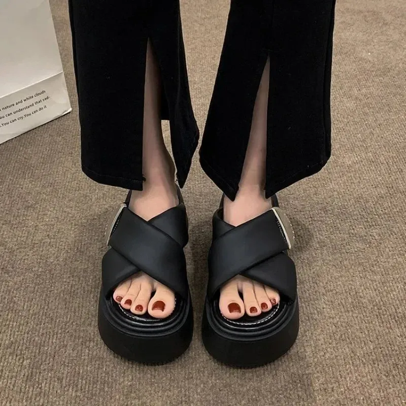 Best Memories Are Made In Flip Flops binfenxie  -  Thick Soled Slippers Sandals for Women Summer Casual Flip Flops New Clip on Beach Sandales Shoes Black White Slides Femme