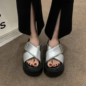 binfenxie  -  Thick Soled Slippers Sandals for Women Summer Casual Flip Flops New Clip on Beach Sandales Shoes Black White Slides Femme Romney Flip Flops