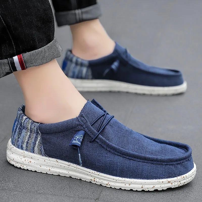 New Men Casual Shoes Fashion Soft Canvas Shoes Breathable Men's Walking Flat Sneakers Outdoor Light Men's Shoes Vulcanize Shoes Dsw Flat Shoes Clearance