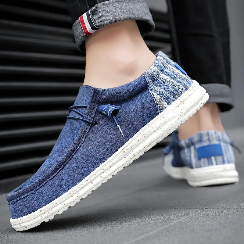 New Men Casual Shoes Fashion Soft Canvas Shoes Breathable Men's Walking Flat Sneakers Outdoor Light Men's Shoes Vulcanize Shoes Best Trail Running Shoe For Flat Feet