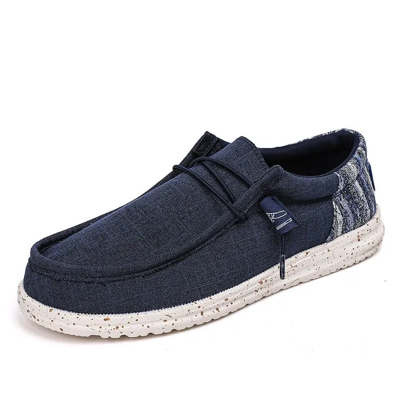 Slip Resistant Shoes For Flat Feet New Men Casual Shoes Fashion Soft Canvas Shoes Breathable Men's Walking Flat Sneakers Outdoor Light Men's Shoes Vulcanize Shoes