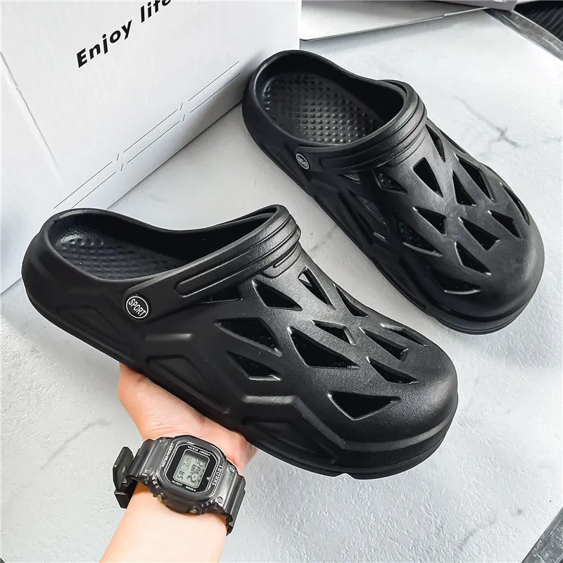 Men Beach Shoes Men's Summer Men's Slippers Outdoor Beach Blueberry Slides
