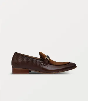 BM6799-BROWN-Men Slip On Twisted Slip On