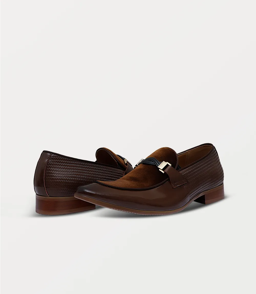 BM6799-BROWN-Men Slip On Ladies Shoes Slip On