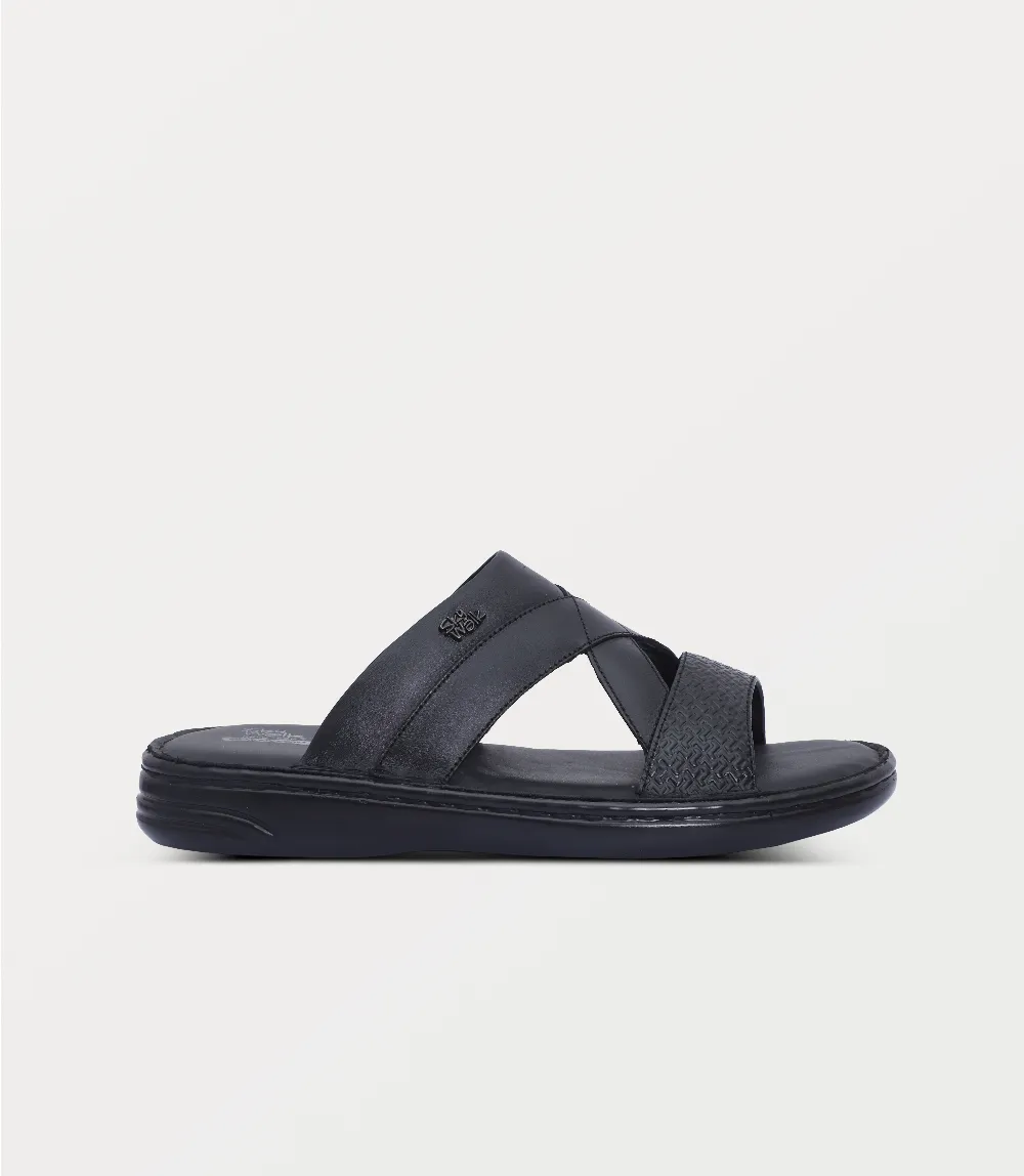 Checkered Slip On BM6840-BLACK-Men Slipper