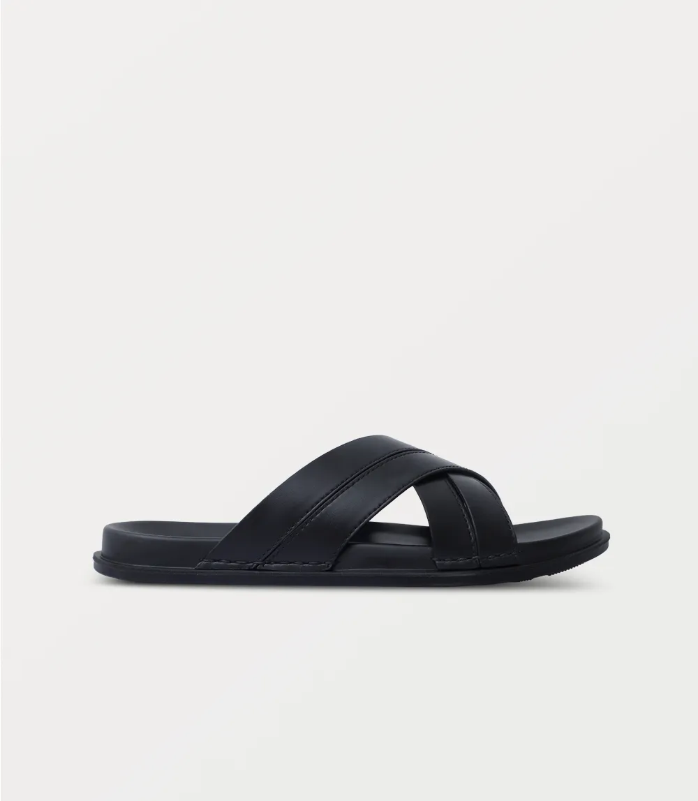 Slip On Platform BM6874-BLACK-Men Slipper