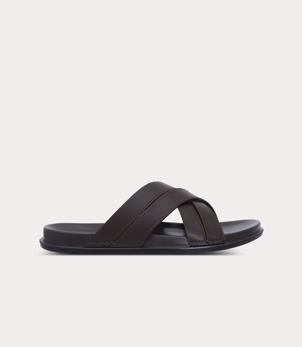 BM6874-BROWN-Men Slipper Waterproof Slip On