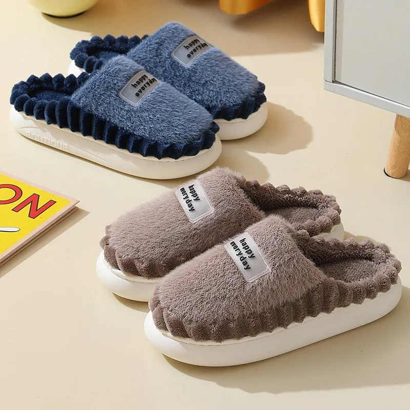 Cuzcare Men Soft Plush Slippers Heel Protection Indoor Shoes Top Rated House Slippers