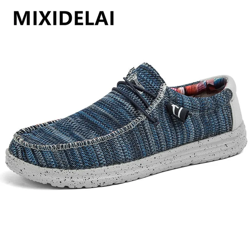 Brand Men Casual Shoes Fashion Denim Canvas Shoes Breathable Men Walking Flat Shoes Outdoor Large Size Light Men's Shoes Loafers Flat Ballet Shoes