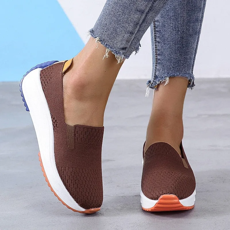 Best Loafers With Arch Support Breathable Fashion Casual Sneakers Women Slip-on Loafers Mesh Shoes