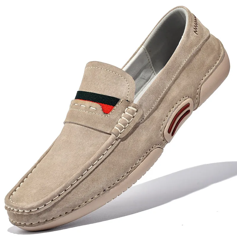 Ultralight Soft Men Loafers Suede Leather Driving Shoes Marmont Loafers