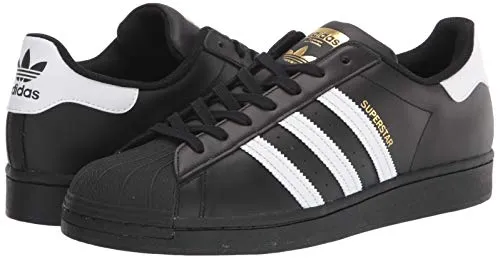 Adidas Wide Skate Shoes adidas Originals mens Superstar Sneaker, Core Black/White/Core Black, 8.5 US