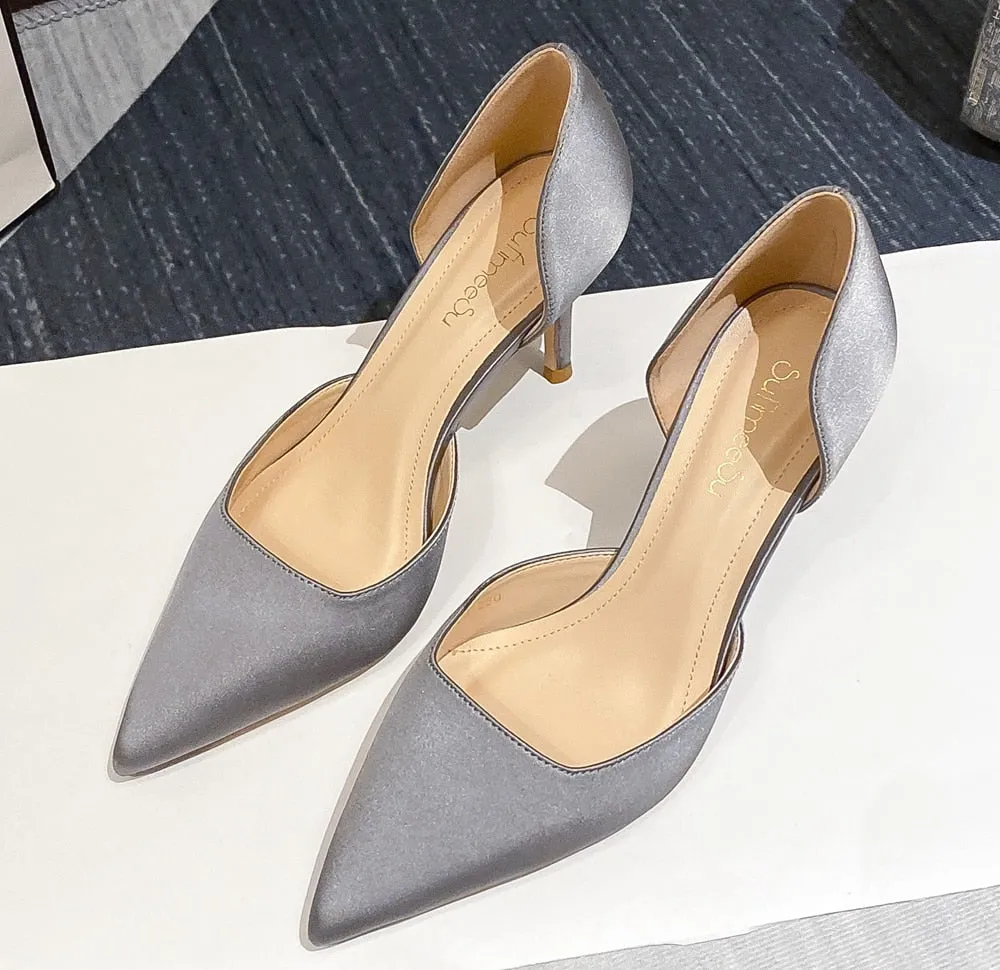 Best Waterproof Safety Toe Work Boots Designer Newest Pumps Sweet Pointed Toe Slip-on Wedding Office Silk Handmade