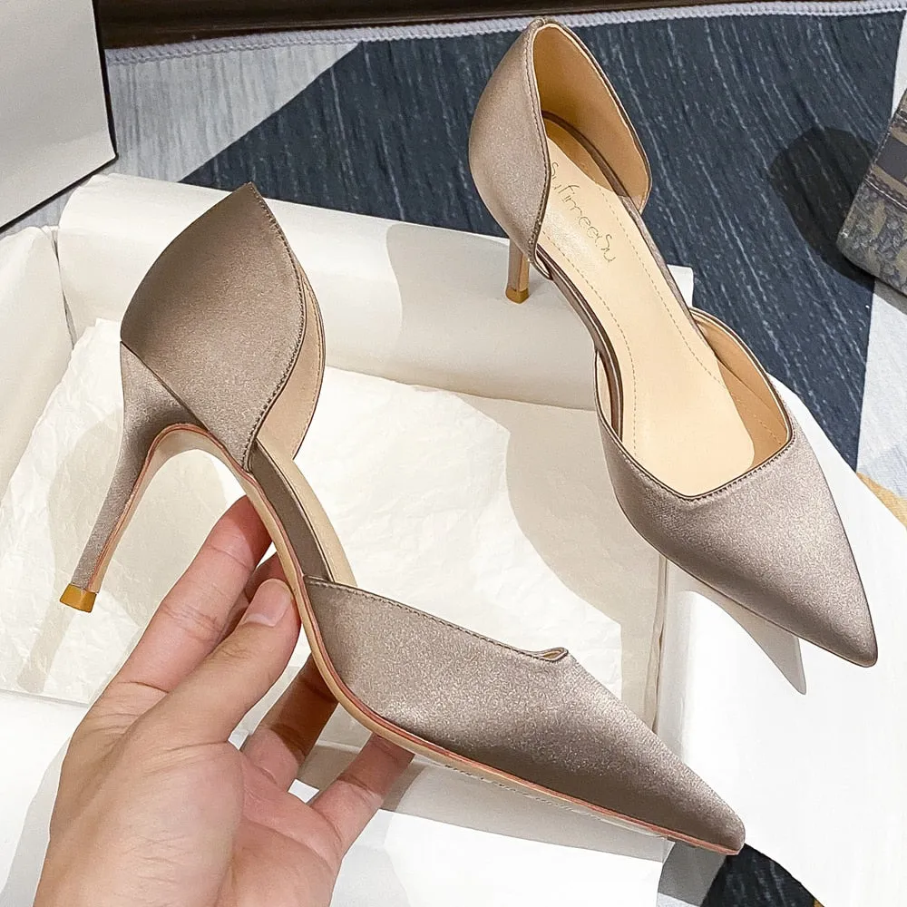 Designer Newest Pumps Sweet Pointed Toe Slip-on Wedding Office Silk Handmade Work Boots Foreman Chelsea Ct