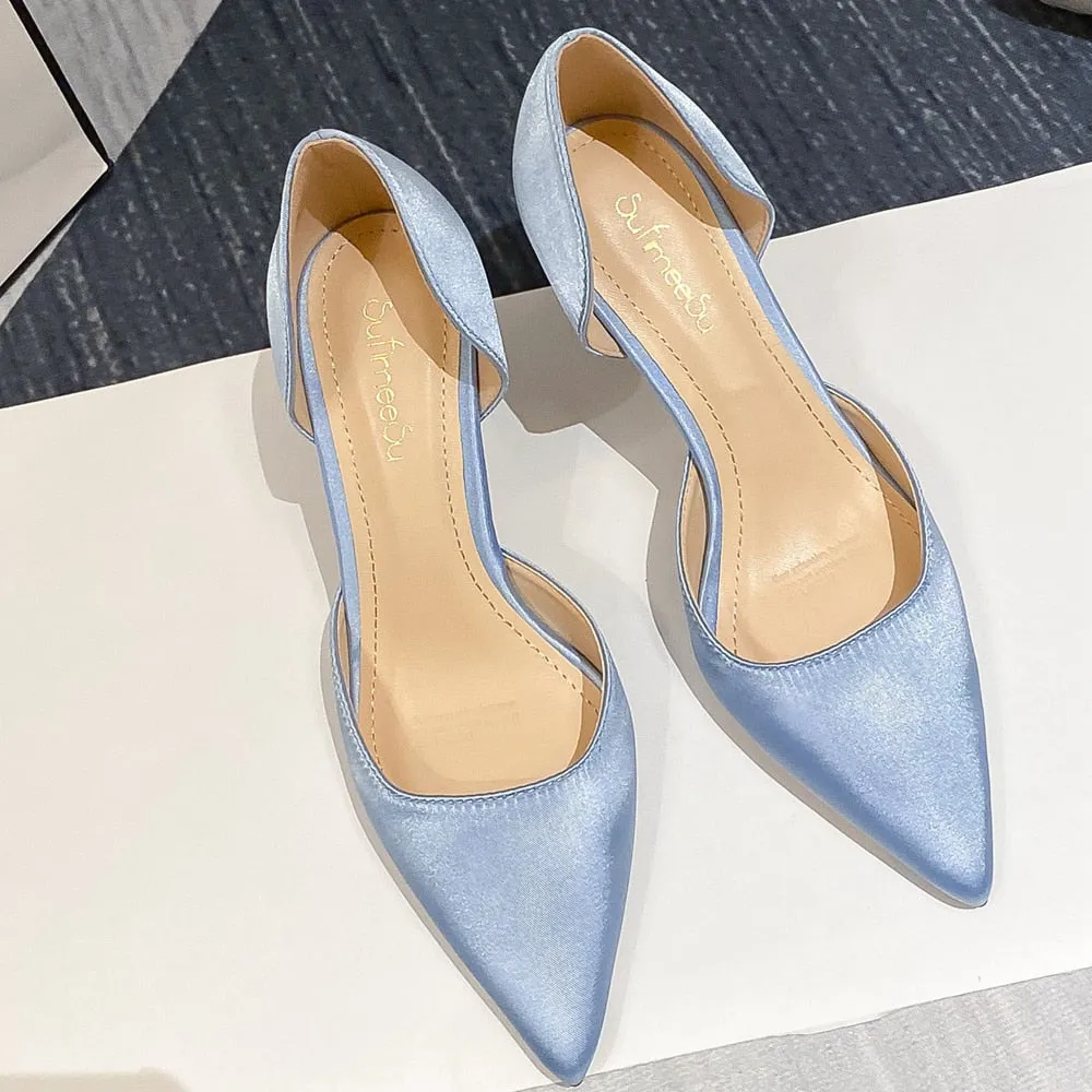 Best Moc Toe Work Boots 2024 Designer Newest Pumps Sweet Pointed Toe Slip-on Wedding Office Silk Handmade