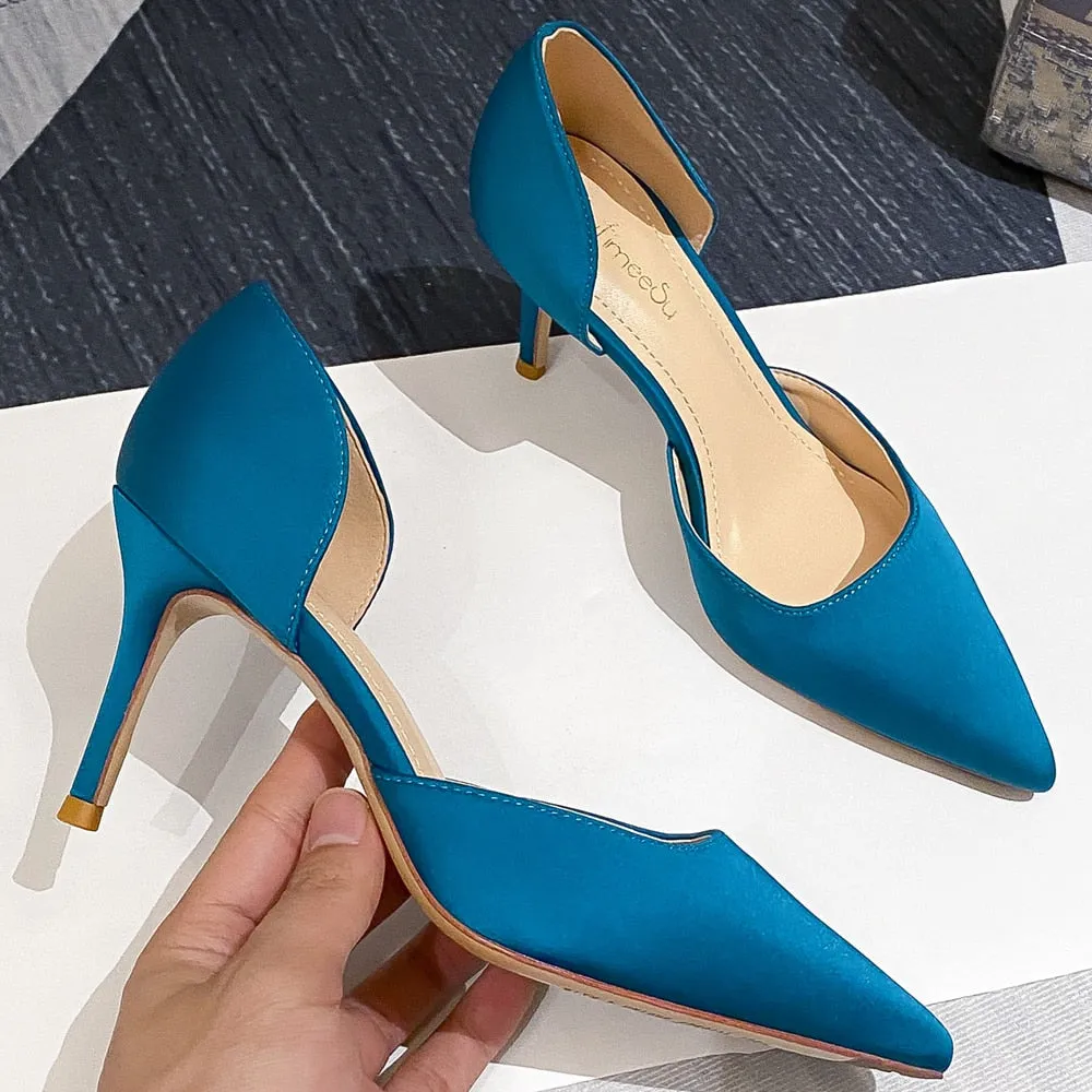 Best Offshore Work Boots Designer Newest Pumps Sweet Pointed Toe Slip-on Wedding Office Silk Handmade