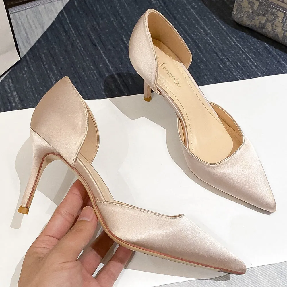 Gore Tex Work Boots Designer Newest Pumps Sweet Pointed Toe Slip-on Wedding Office Silk Handmade