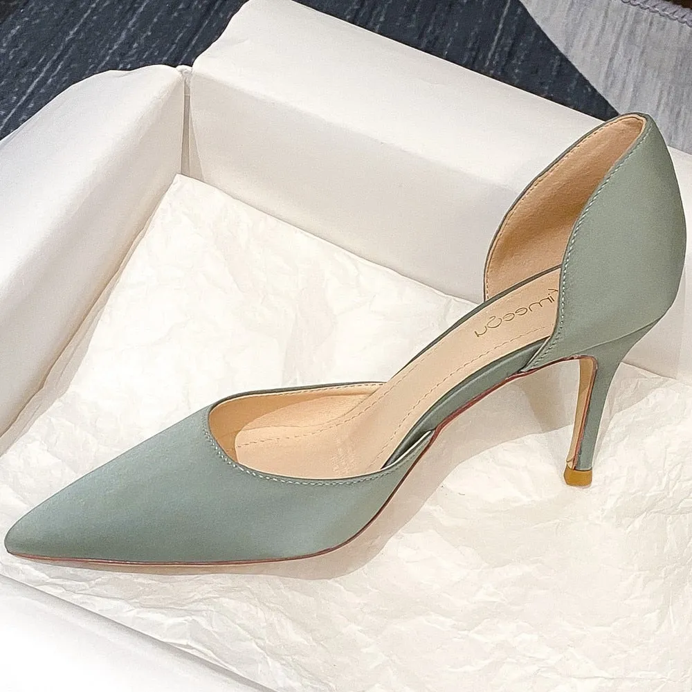 Designer Newest Pumps Sweet Pointed Toe Slip-on Wedding Office Silk Handmade Best Deal On Steel Toe Work Boots