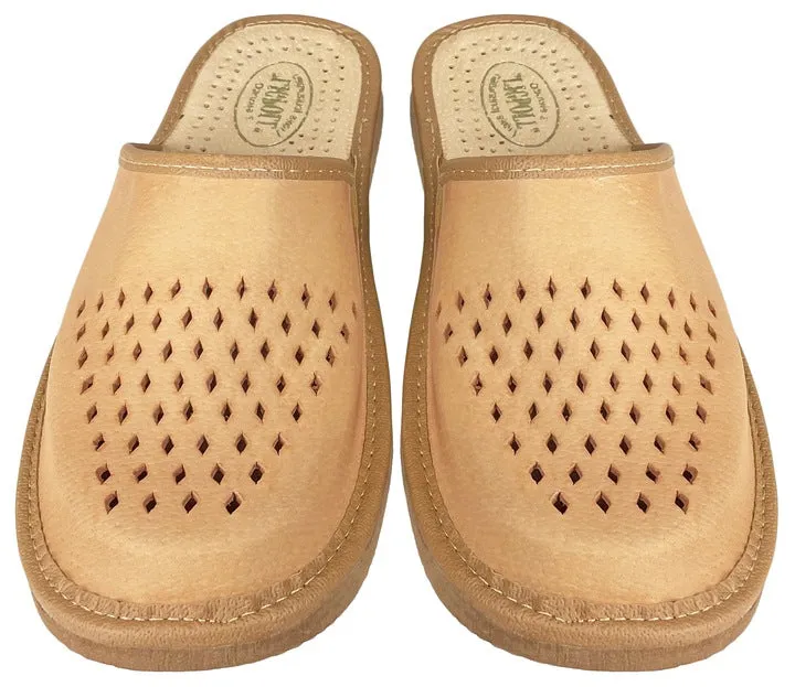 Men's Light Brown Traditional Leather Slippers | 119 Slippers Minecraft Research