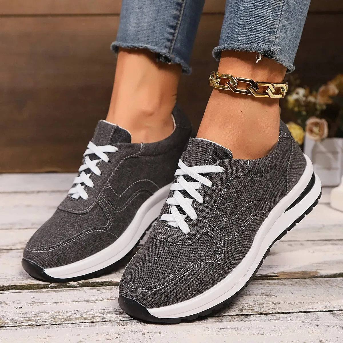 Sneakers Groton Briseis - Stylish Denim Platform Sneakers for Women