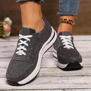 Sneakers With V Briseis - Stylish Denim Platform Sneakers for Women