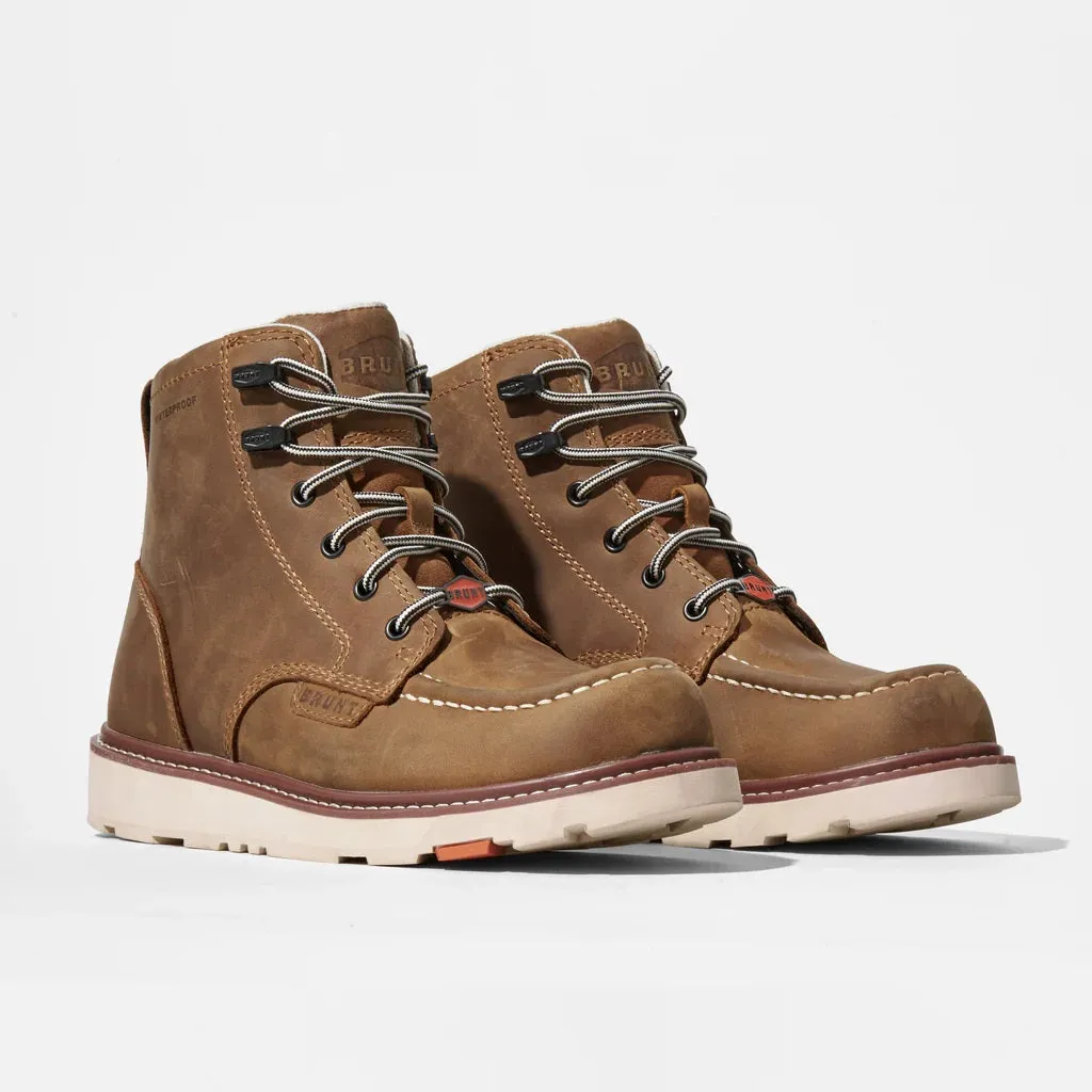 'Brunt' Women's 6" The Marin EH WP Soft Toe - Brown 12 Wide Work Boots